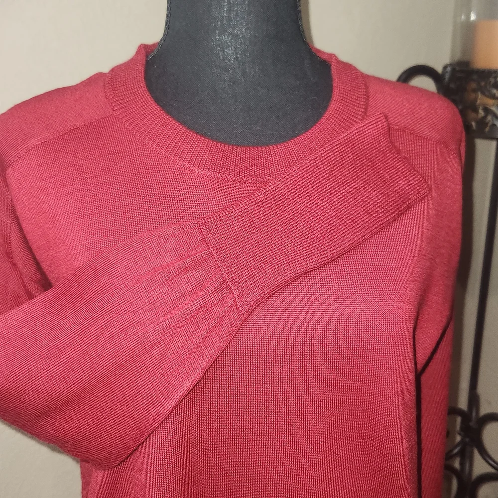 J. Crew Women's Rich Red Crew Neck‎ Sweater